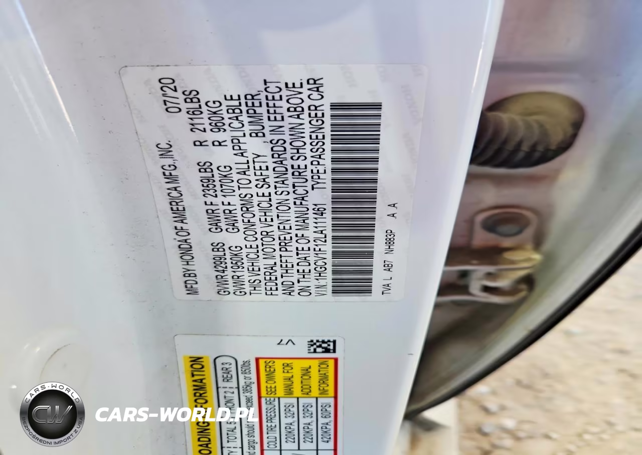2020 Honda Accord Lx VIN:1HGCV1F12LA111461 - 12