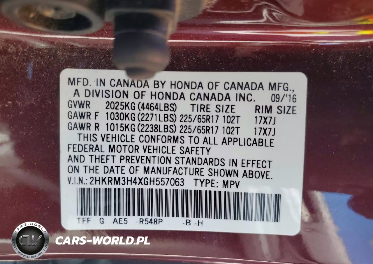 2016 Honda Cr-V Se VIN:2HKRM3H4XGH557063 - 14