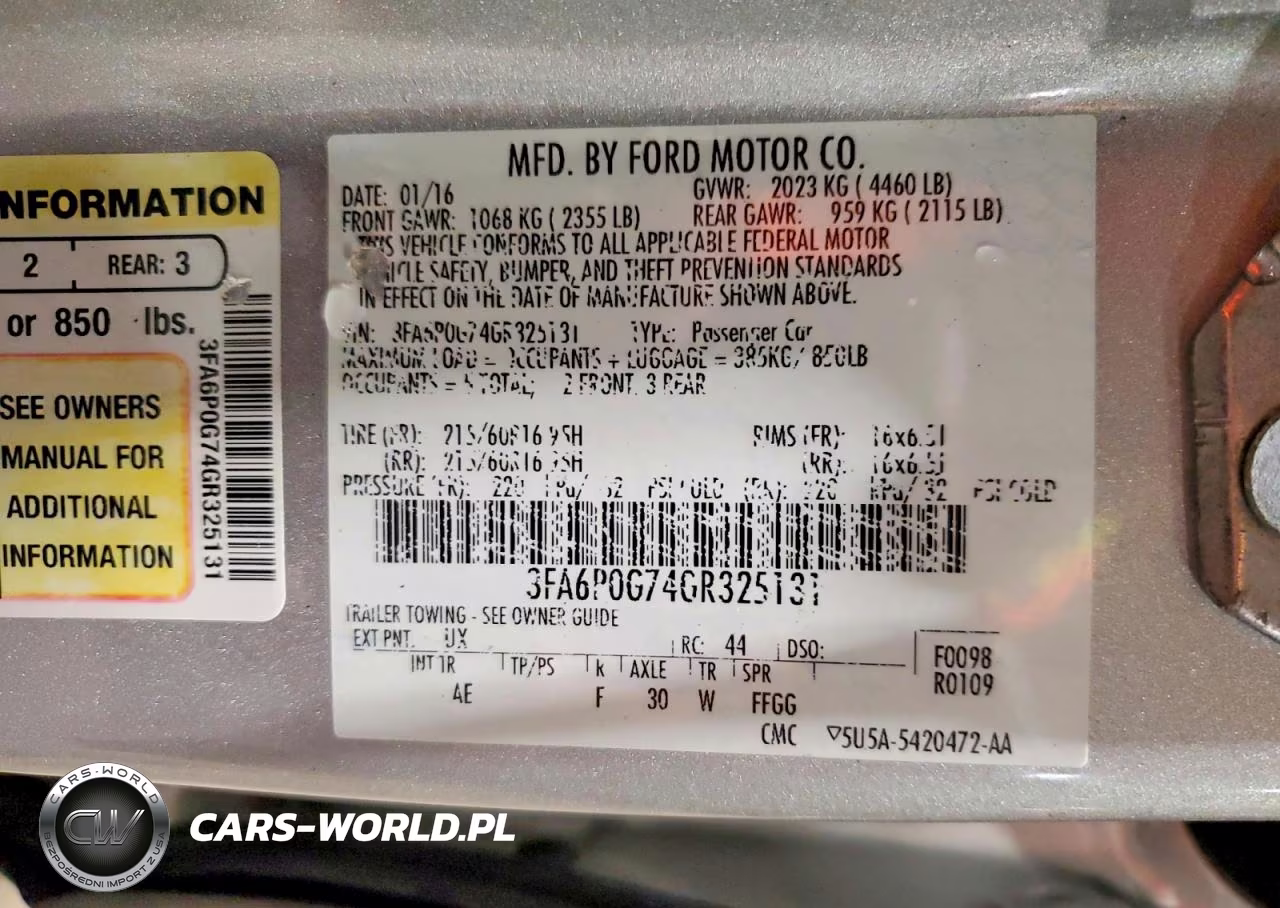 2016 Ford Fusion S VIN:3FA6P0G74GR325131 - 12