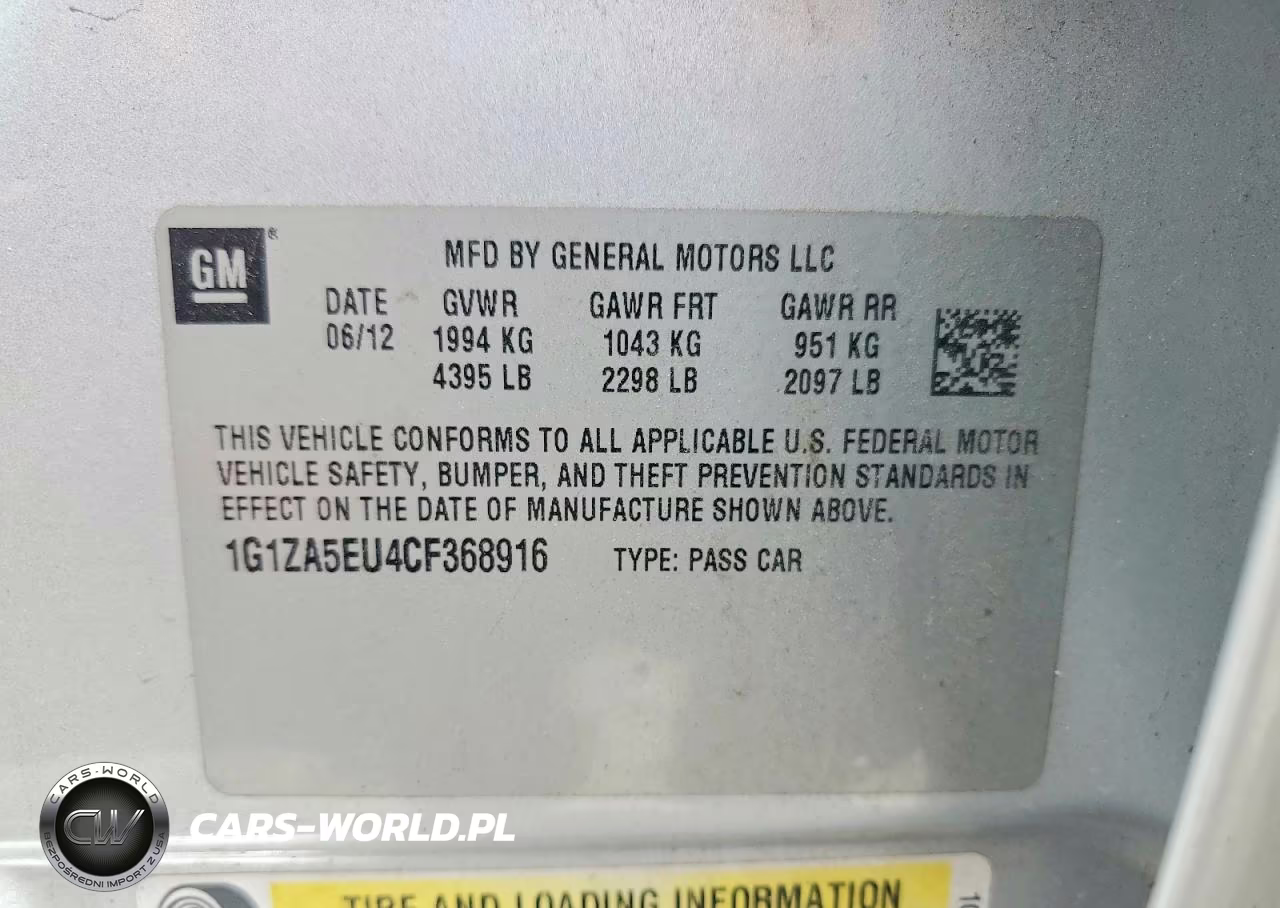 2012 Chevrolet Malibu Ls VIN:1G1ZA5EU4CF368916 - 12