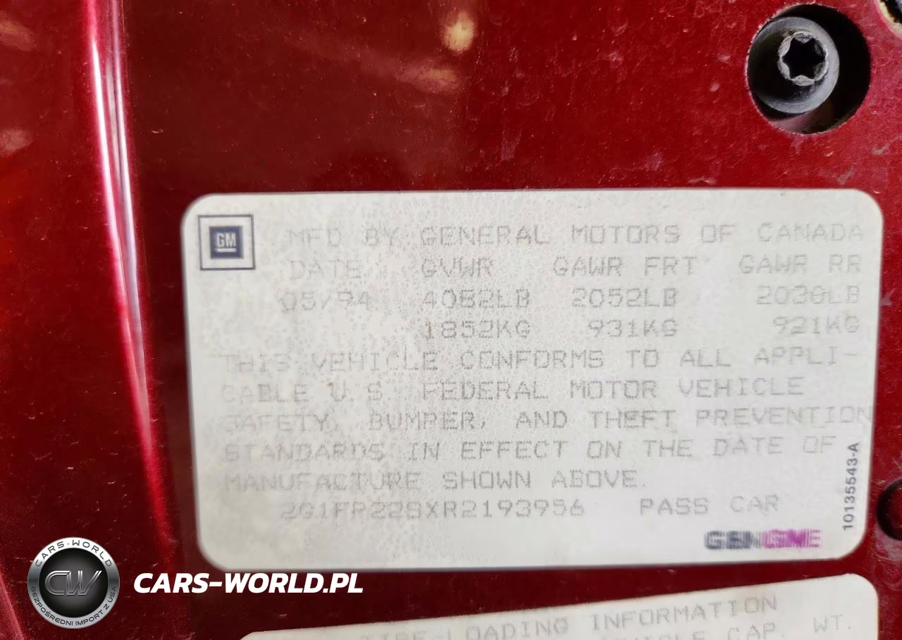 1994 Chevrolet Camaro VIN:2G1FP22SXR2193956 - 12