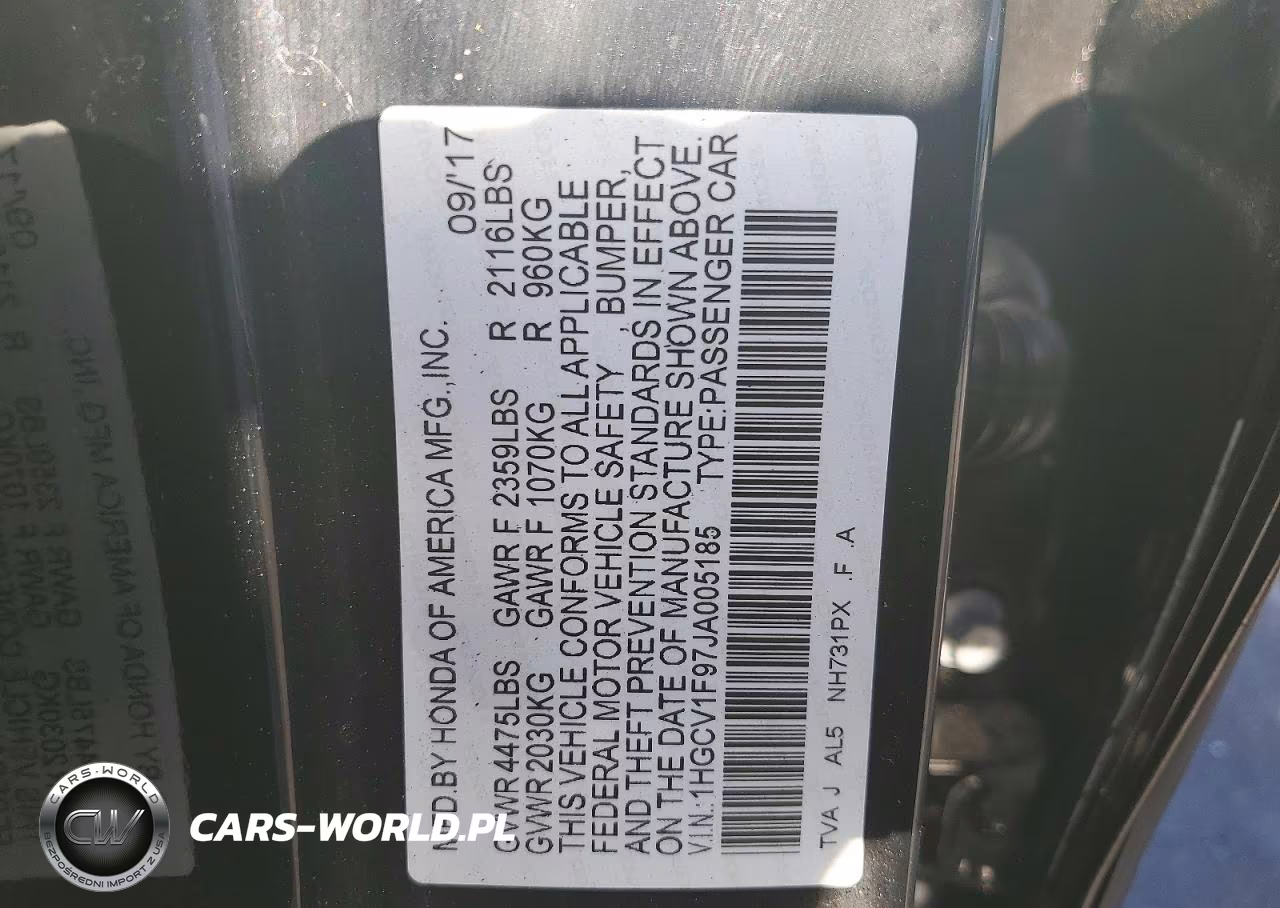 2018 Honda Accord Touring VIN:1HGCV1F97JA005185 - 12