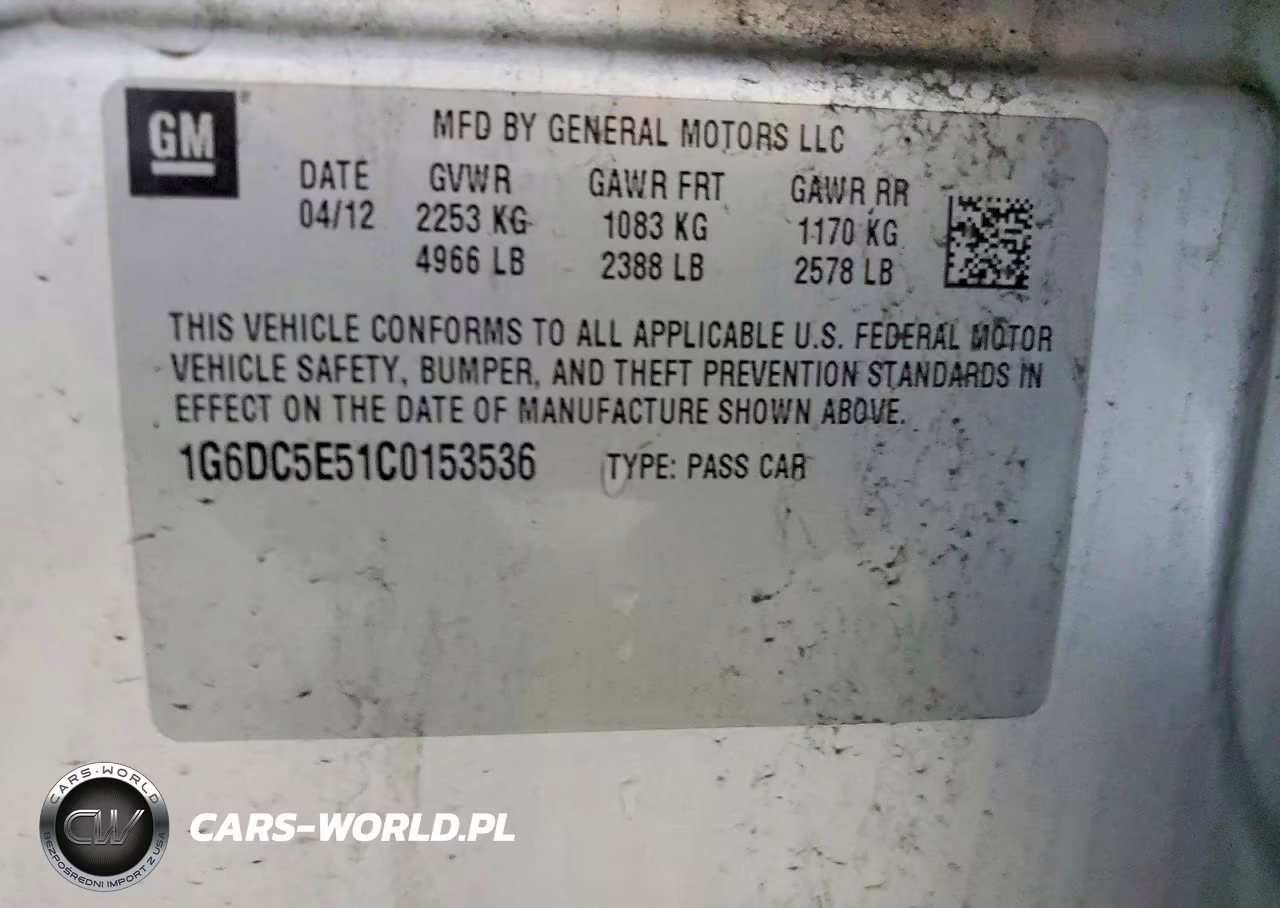 2012 Cadillac Cts VIN:1G6DC5E51C0153536 - 12