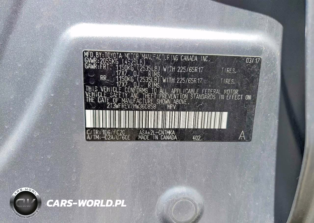 2017 Toyota Rav4 Xle VIN:2T3WFREV7HW360858 - 13