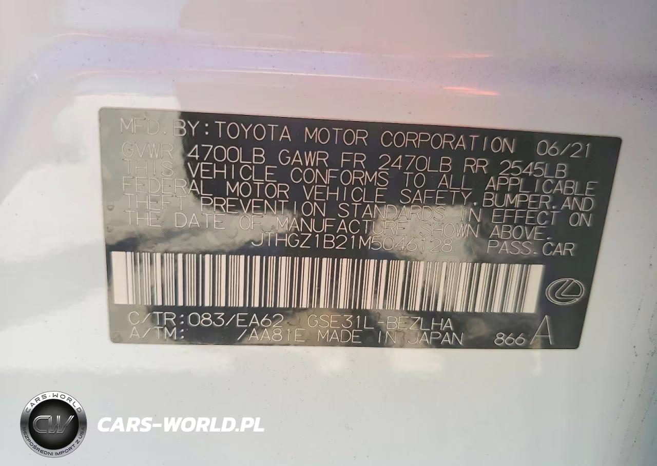 2021 Lexus Is 350 F Sport VIN:JTHGZ1B21M5046128 - 12