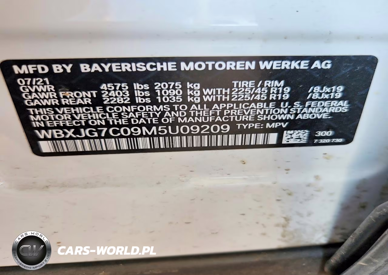2021 BMW X1 Sdrive28I VIN:WBXJG7C09M5U09209 - 13