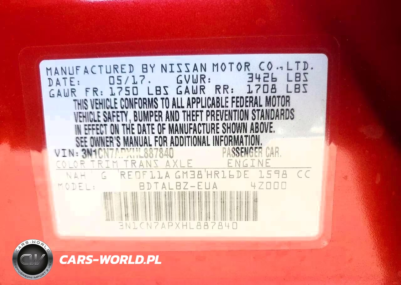 2017 Nissan Versa 1.6 S VIN:3N1CN7APXHL887840 - 13