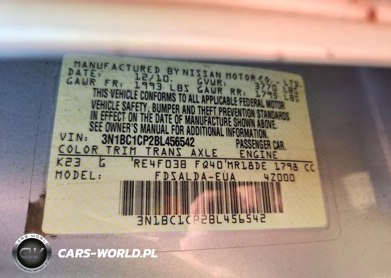 2011 Nissan Versa 1.8 S VIN:3N1BC1CP2BL456542 - 12
