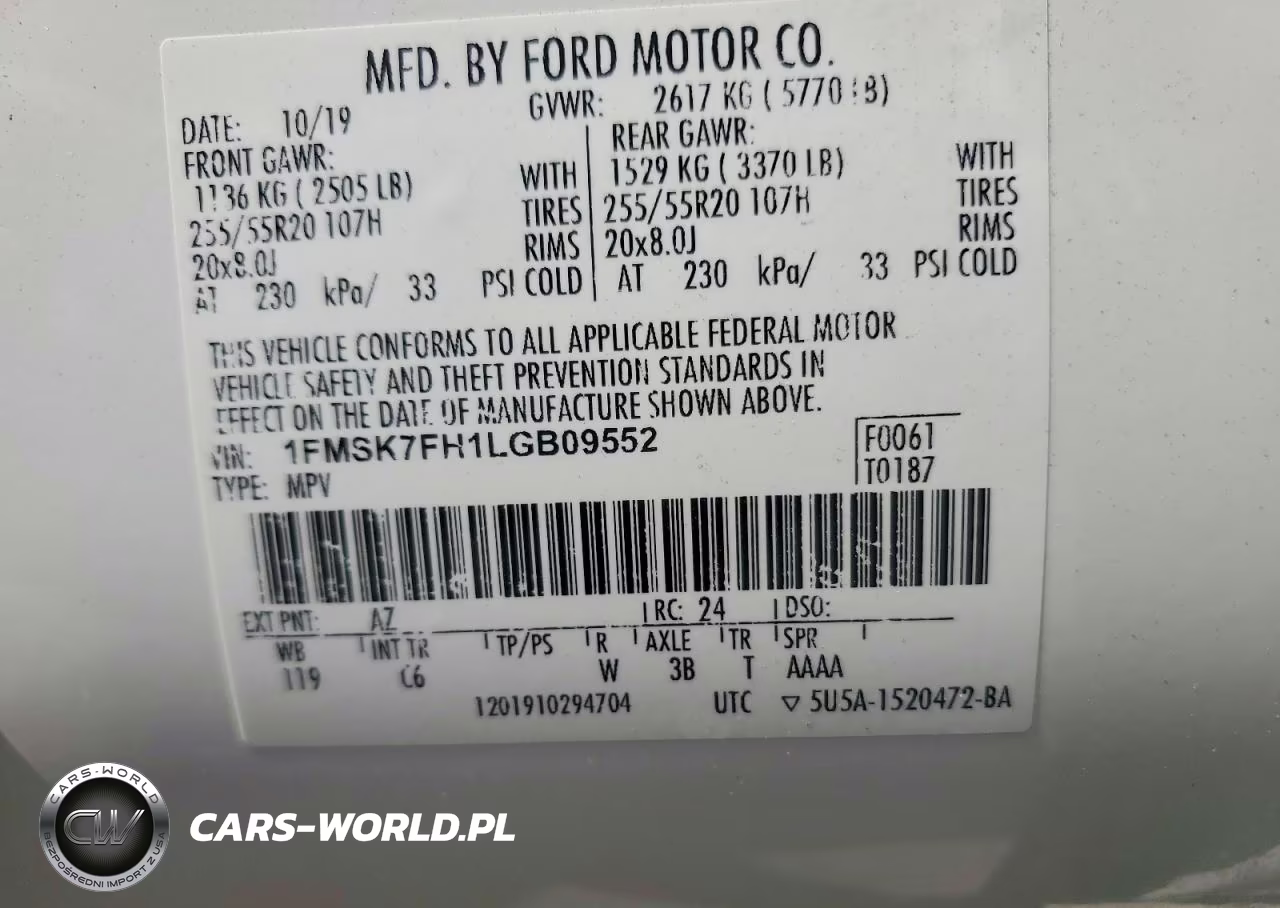 2020 Ford Explorer Limited VIN:1FMSK7FH1LGB09552 - 13