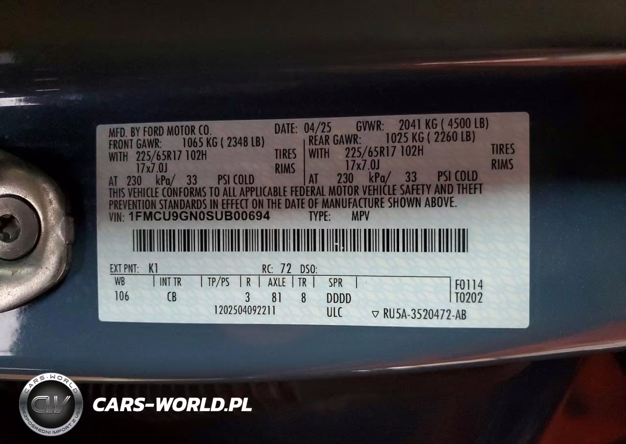 2025 Ford Escape Active VIN:1FMCU9GN0SUB00694 - 13