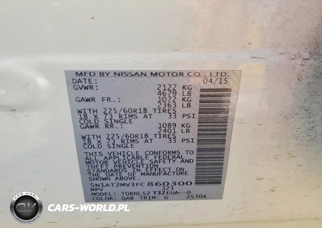 2015 Nissan Rogue Sl VIN:5N1AT2MV3FC860300 - 13