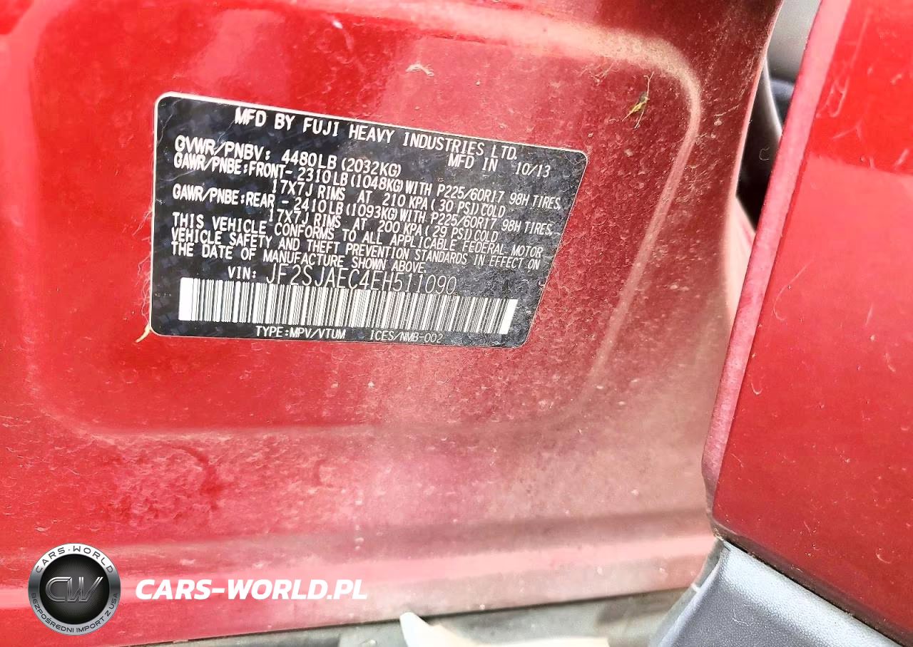 2014 Subaru Forester 2.5I Premium VIN:JF2SJAEC4EH511090 - 12
