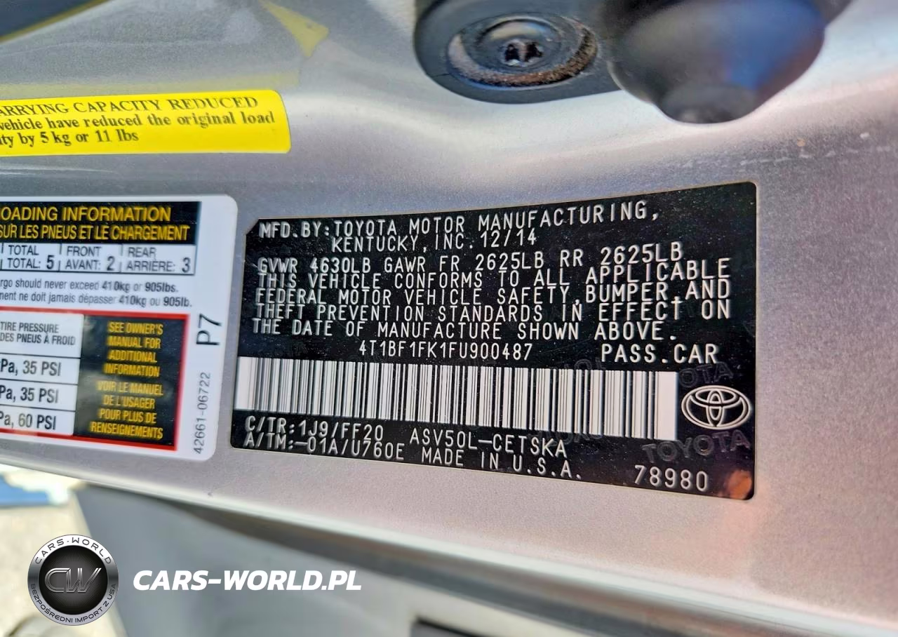 2015 Toyota Camry Se VIN:4T1BF1FK1FU900487 - 12