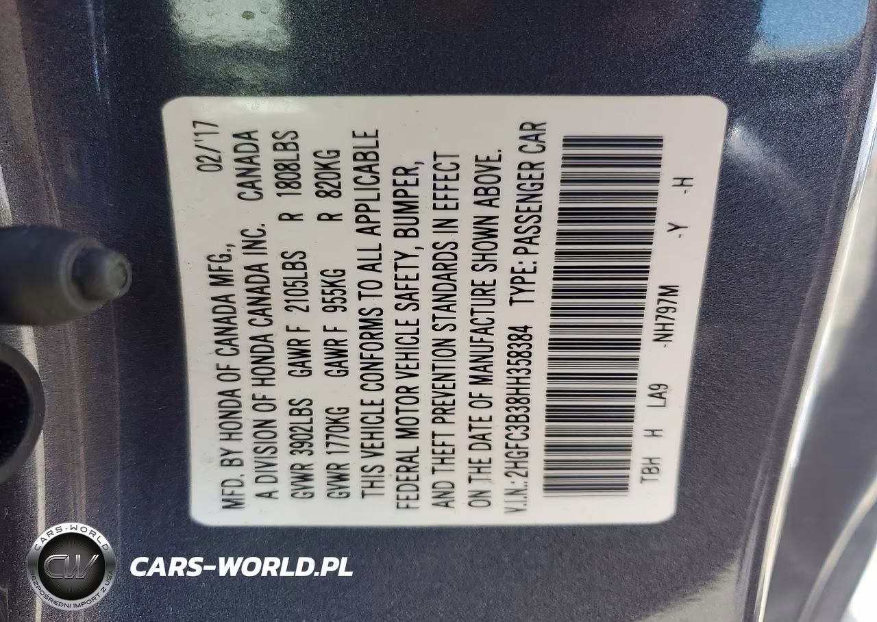 2017 Honda Civic Ex VIN:2HGFC3B38HH358384 - 12
