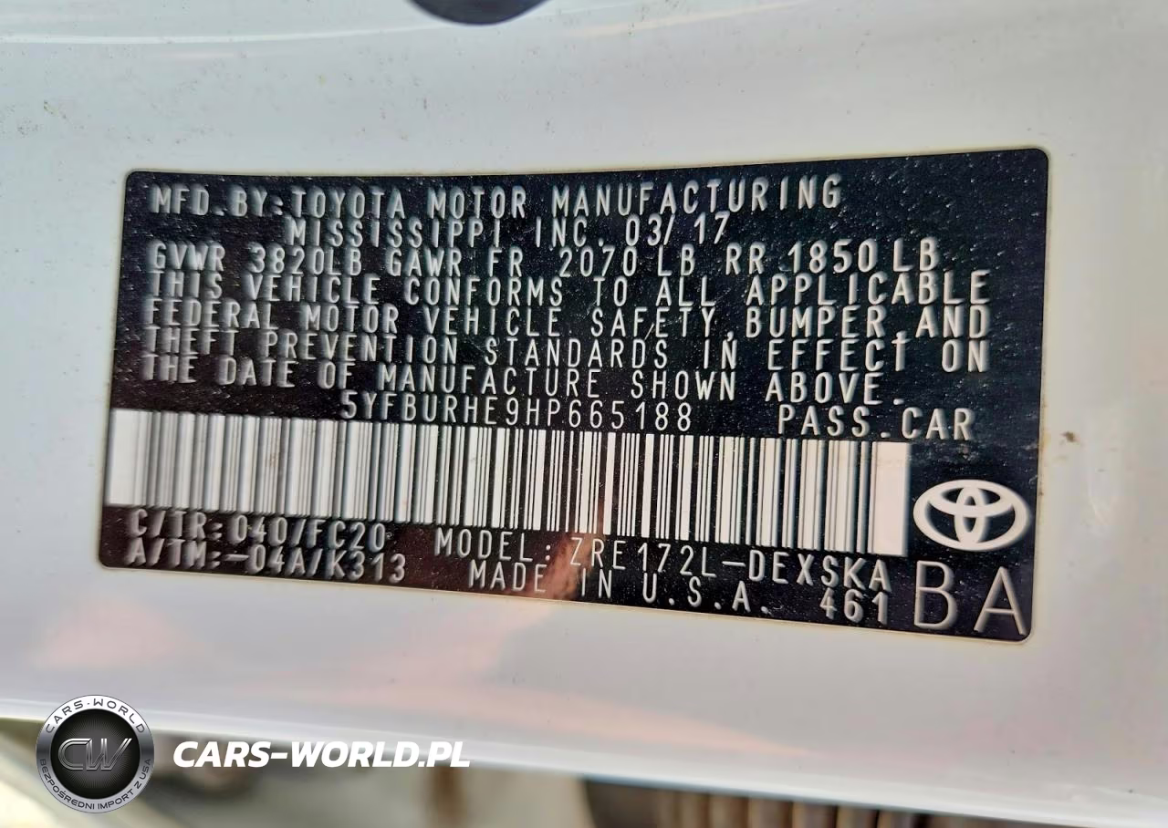 2017 Toyota Corolla Se VIN:5YFBURHE9HP665188 - 12