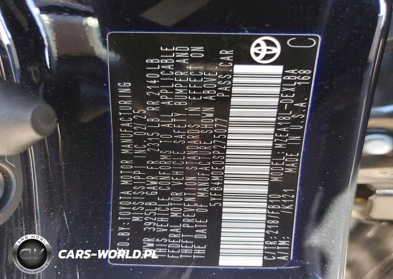 2025 Toyota Corolla Le VIN:5YFB4MDE0SP275077 - 12