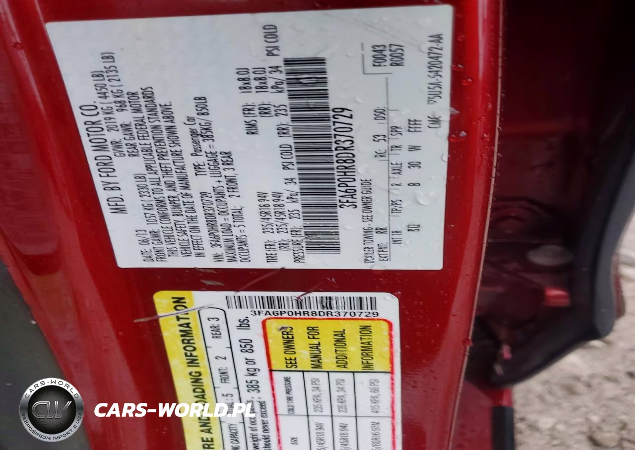 2013 Ford Fusion Se VIN:3FA6P0HR8DR370729 - 12