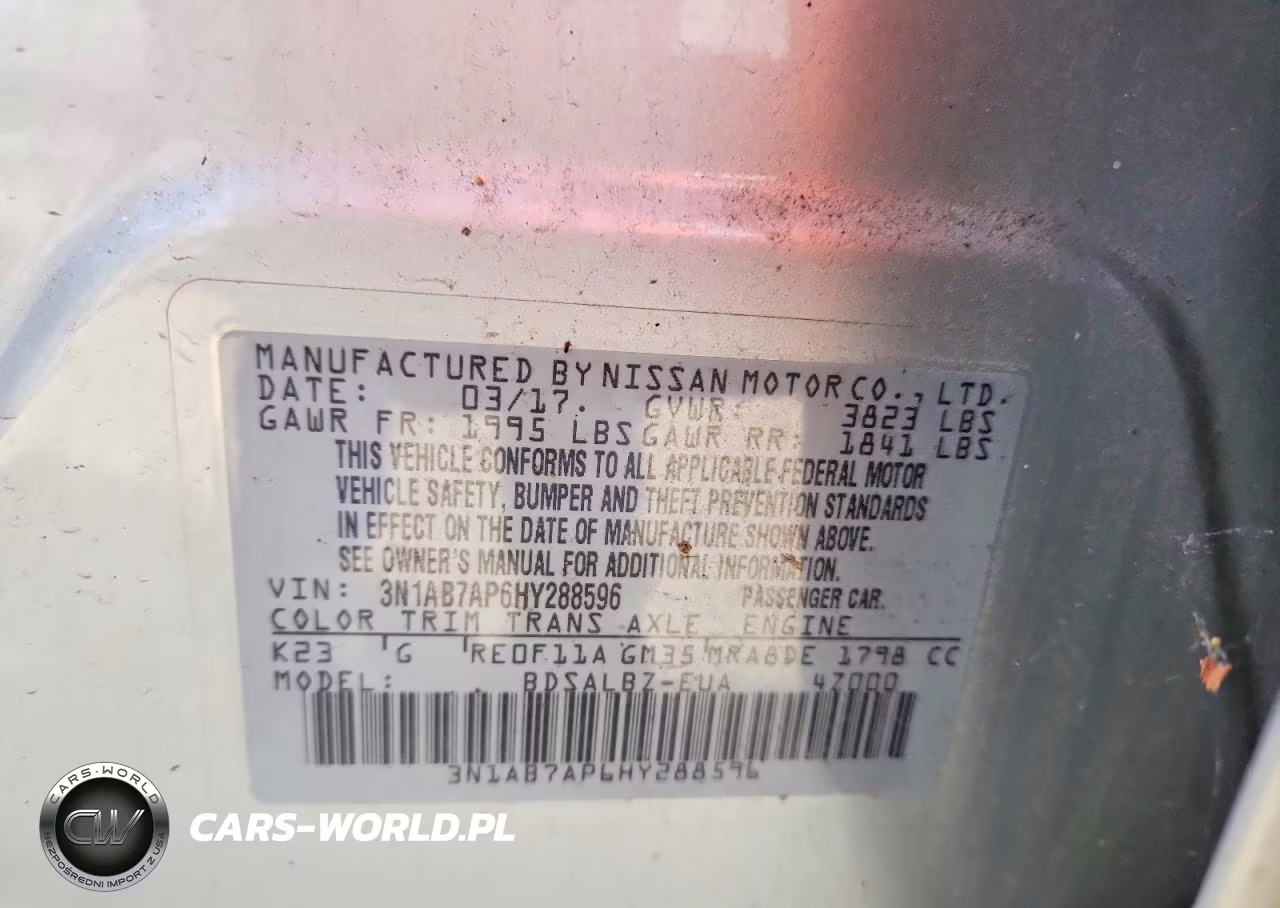 2017 Nissan Sentra S VIN:3N1AB7AP6HY288596 - 12