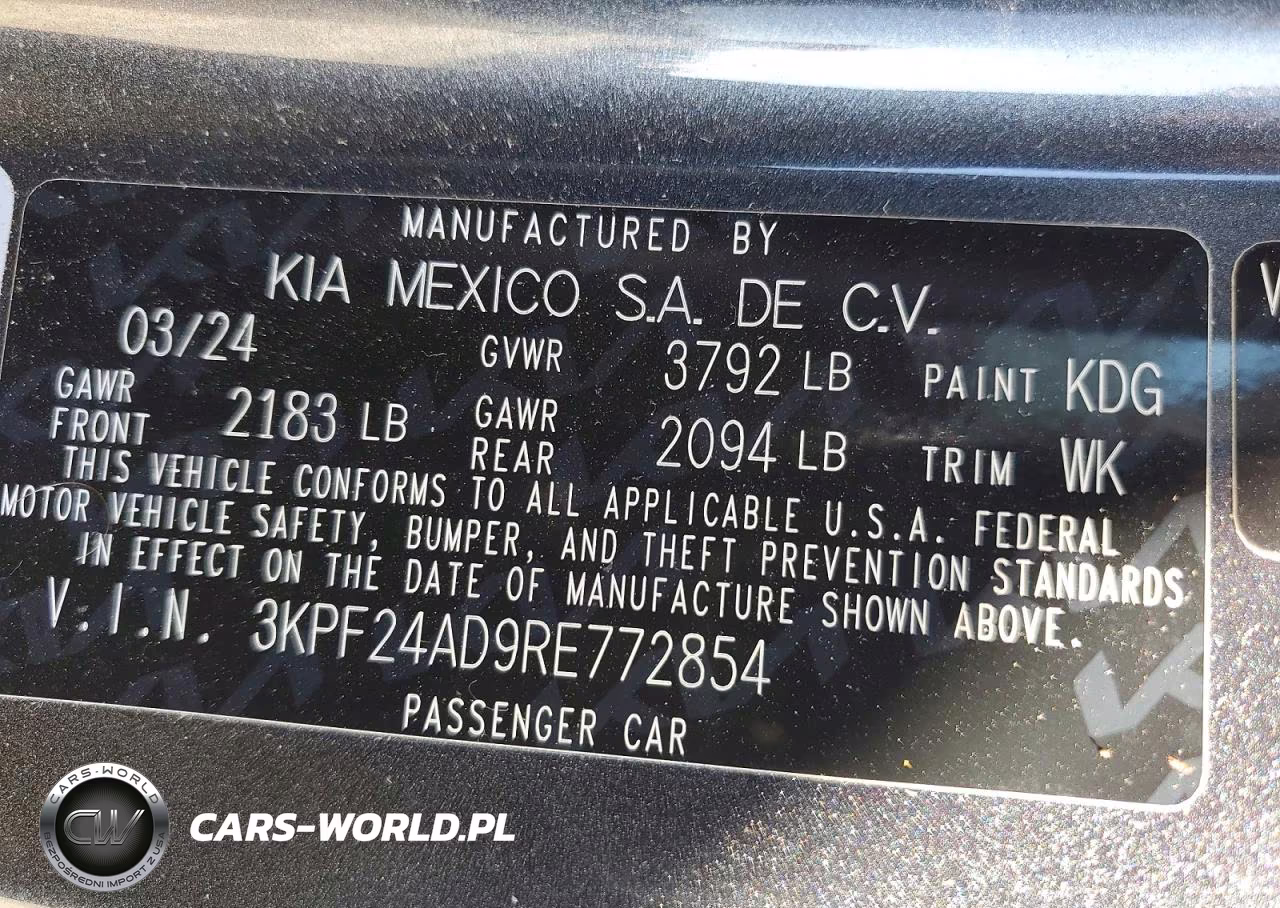 2024 Kia Forte Lx VIN:3KPF24AD9RE772854 - 13