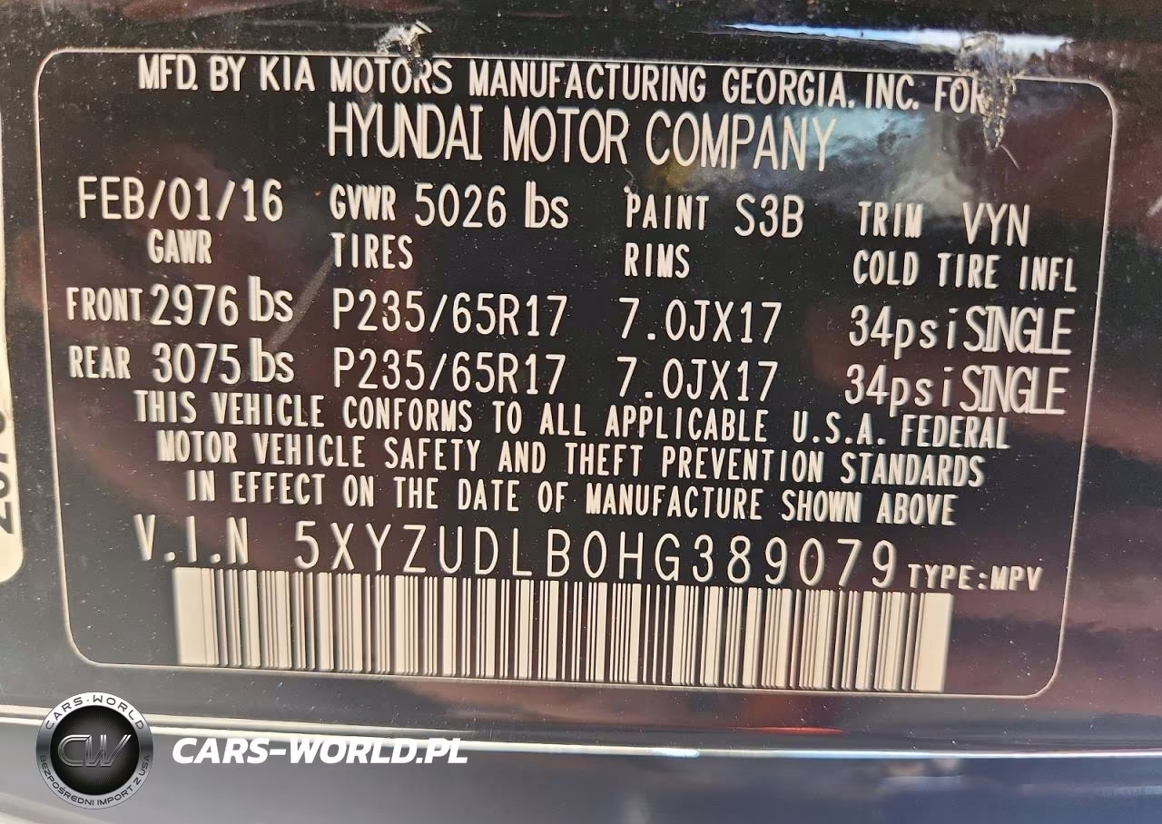 2017 Hyundai Santa Fe Sport 2.4L VIN:5XYZUDLB0HG389079 - 13