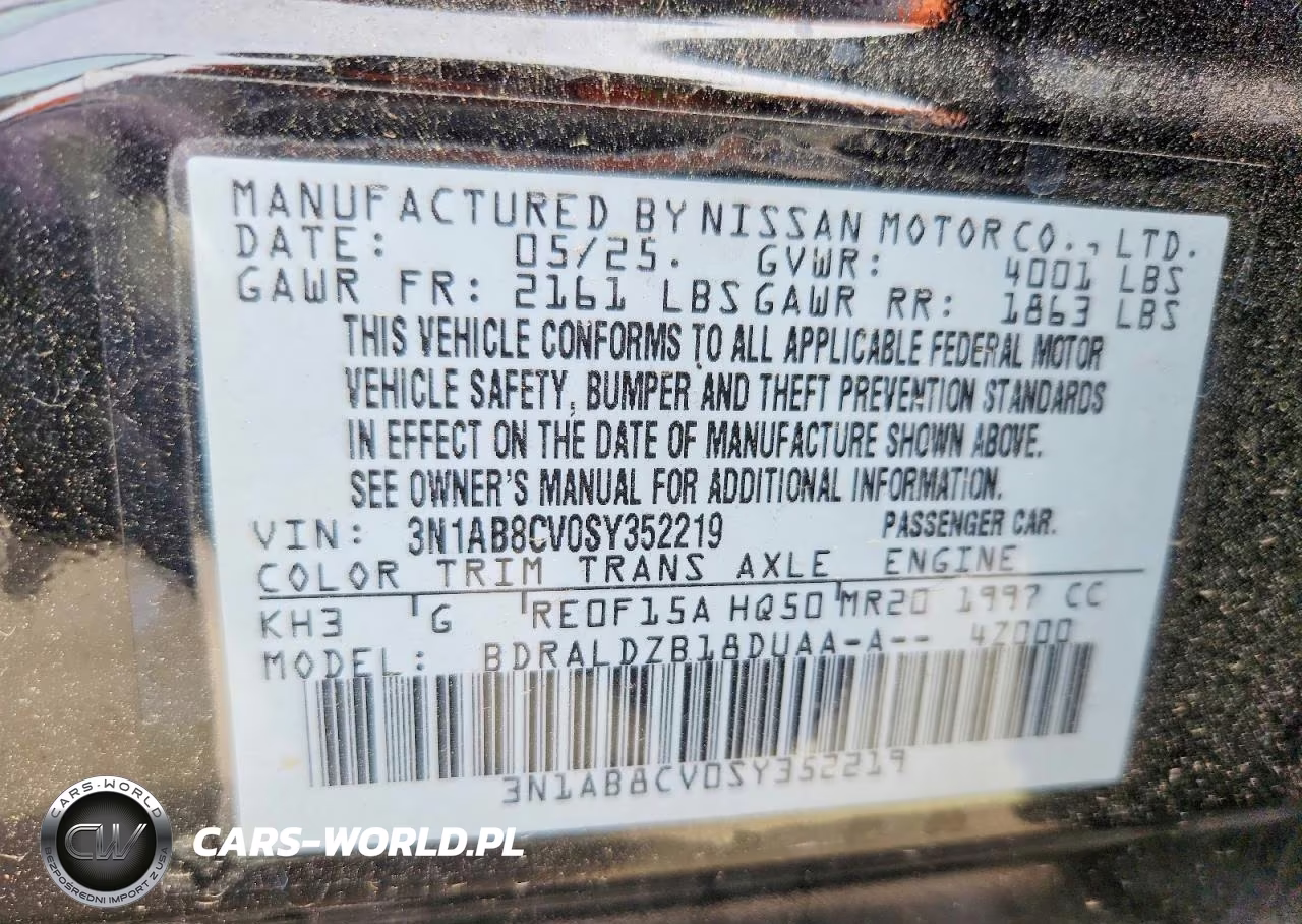 2025 Nissan Sentra Sv VIN:3N1AB8CV0SY352219 - 12