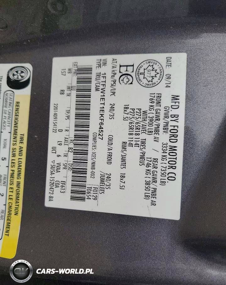 2014 Ford F150 Supercrew VIN:1FTFW1ET1EKF64527 - 12