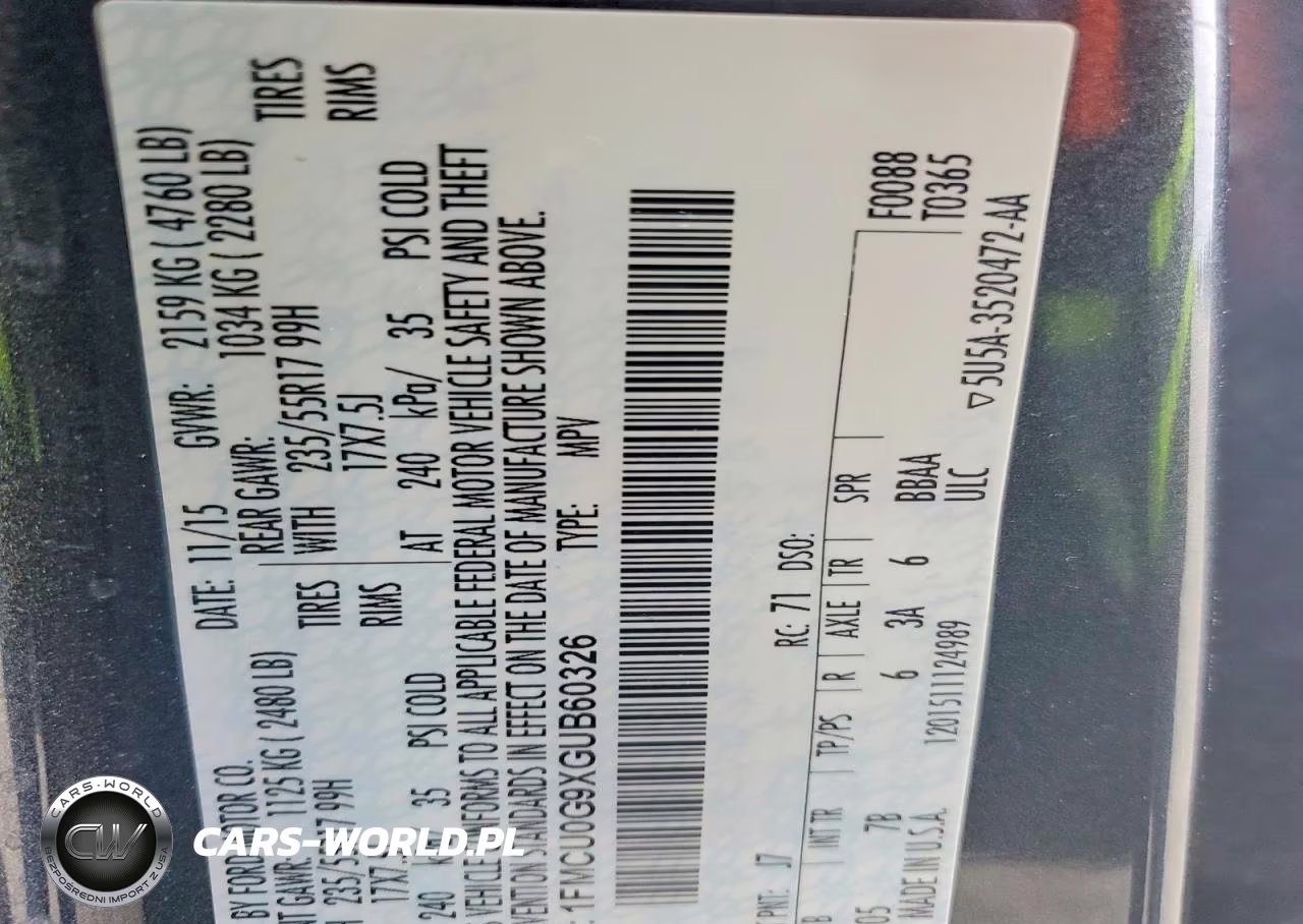 2016 Ford Escape Se VIN:1FMCU0G9XGUB60326 - 14
