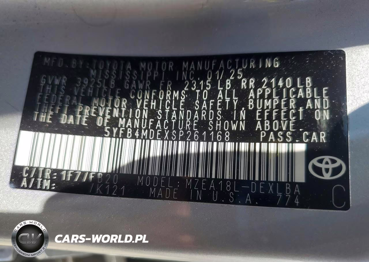2025 Toyota Corolla Le VIN:5YFB4MDEXSP261168 - 12