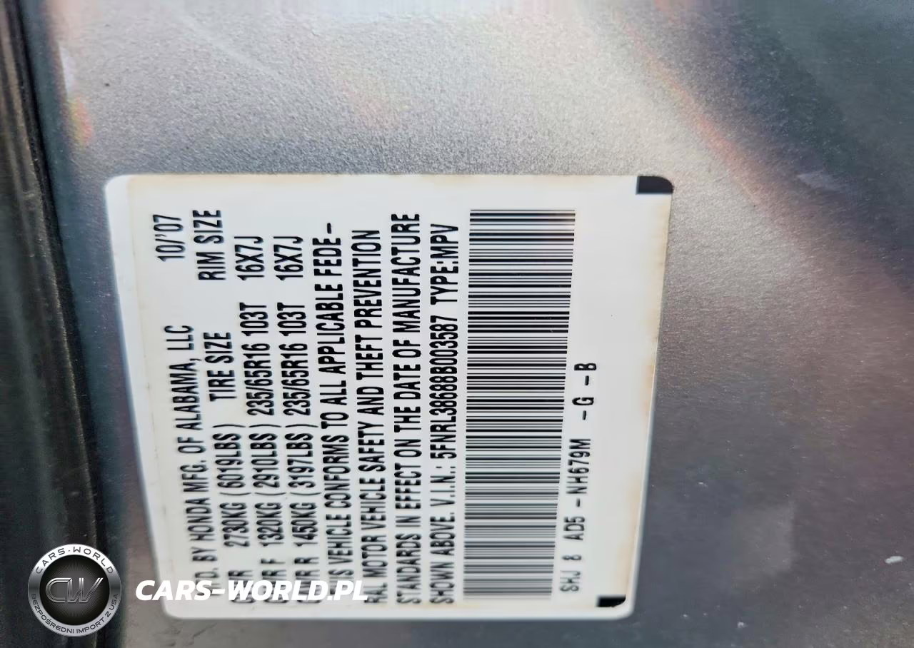 2008 Honda Odyssey Exl VIN:5FNRL38688B003587 - 13