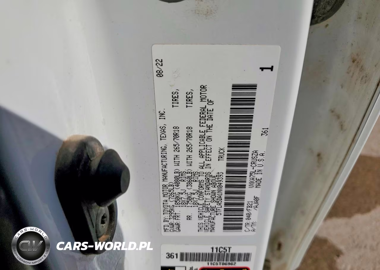 2022 Toyota Tundra Sr5 VIN:5TFLA5DA1NX049393 - 12