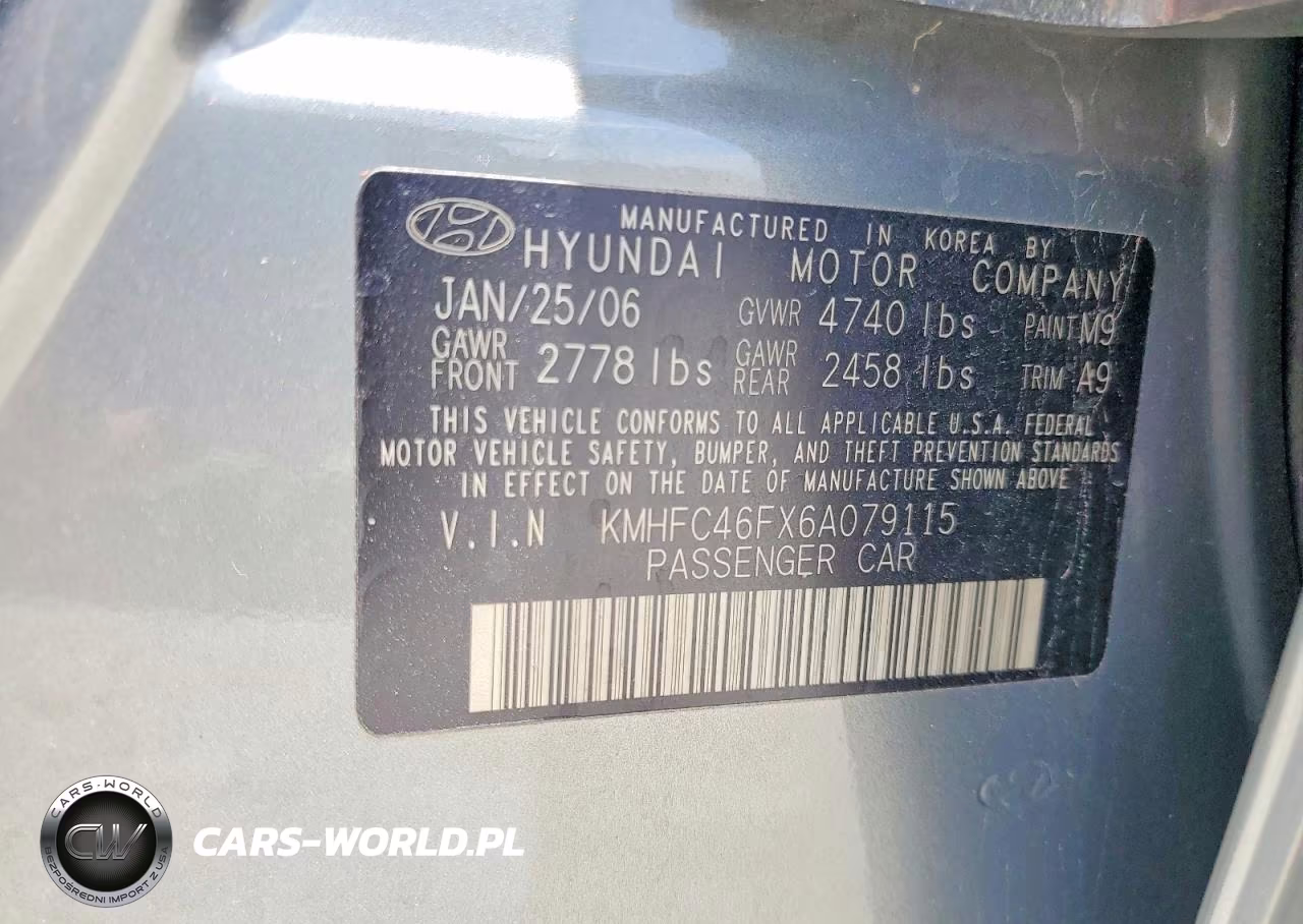 2006 Hyundai Azera Se VIN:KMHFC46FX6A079115 - 12