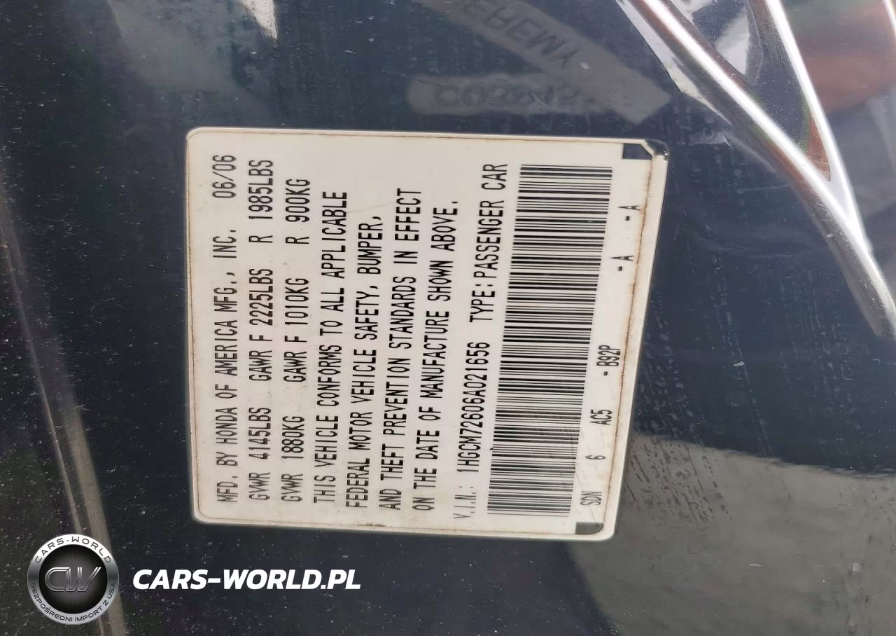 2006 Honda Accord Ex VIN:1HGCM72606A021656 - 12
