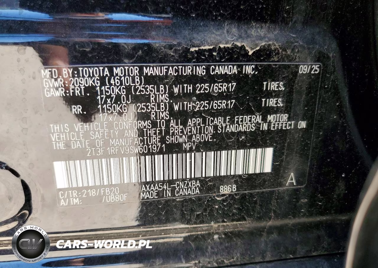 2025 Toyota Rav 4 VIN:2T3F1RFV9SW601971 - 14