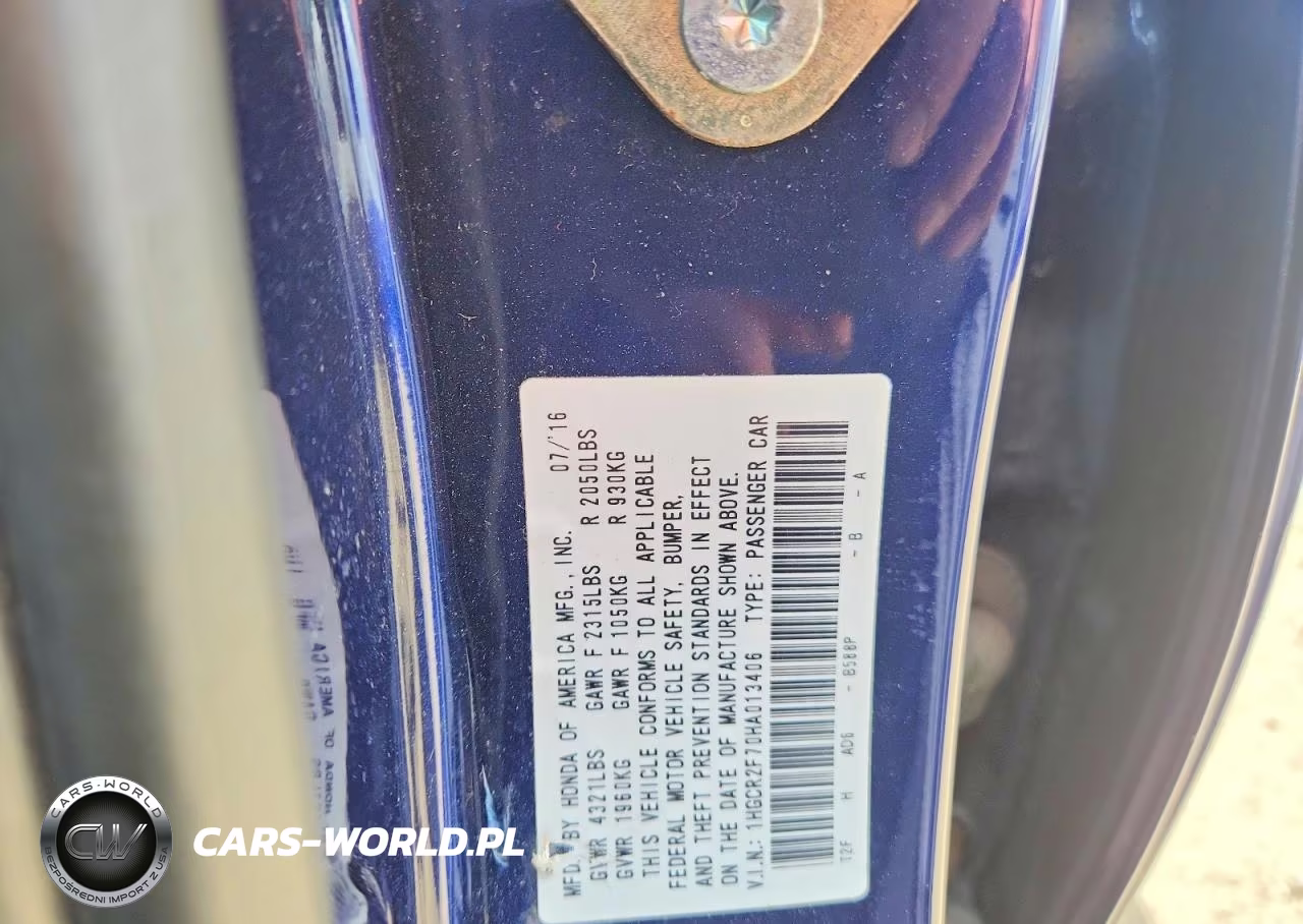 2017 Honda Accord Ex VIN:1HGCR2F70HA013406 - 12