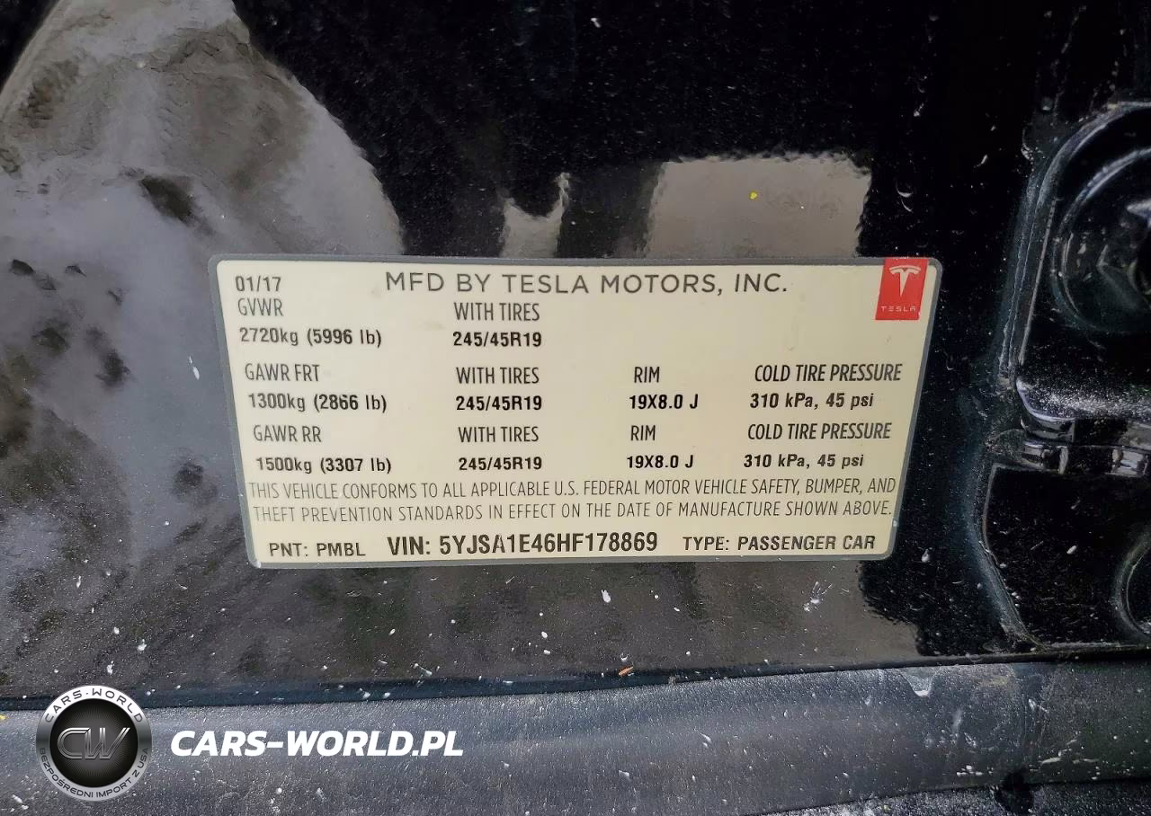 2017 Tesla Model S VIN:5YJSA1E46HF178869 - 12
