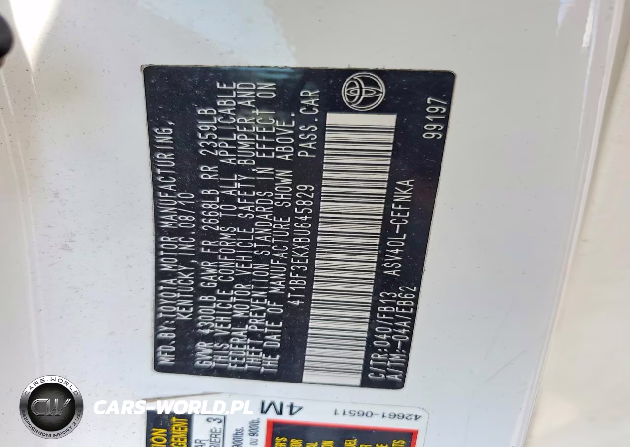 2011 Toyota Camry Base VIN:4T1BF3EKXBU645829 - 12