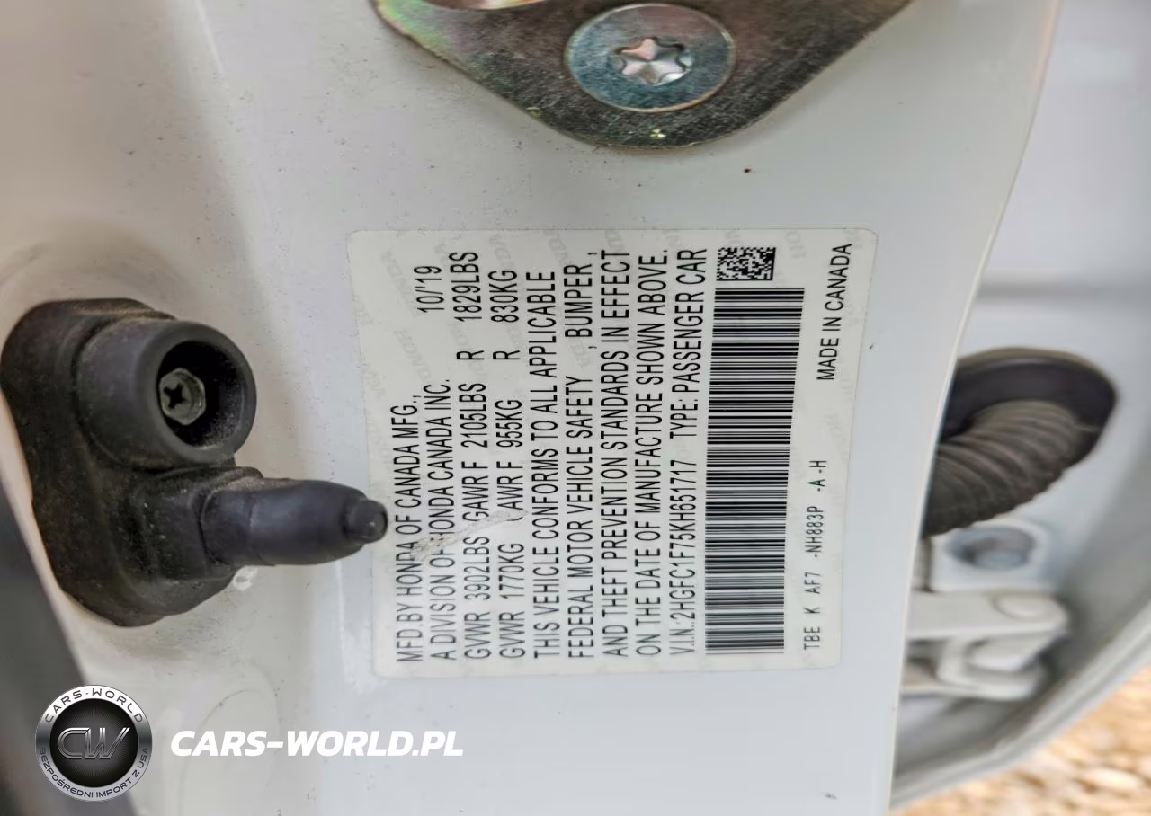2019 Honda Civic Exl VIN:2HGFC1F75KH651717 - 12