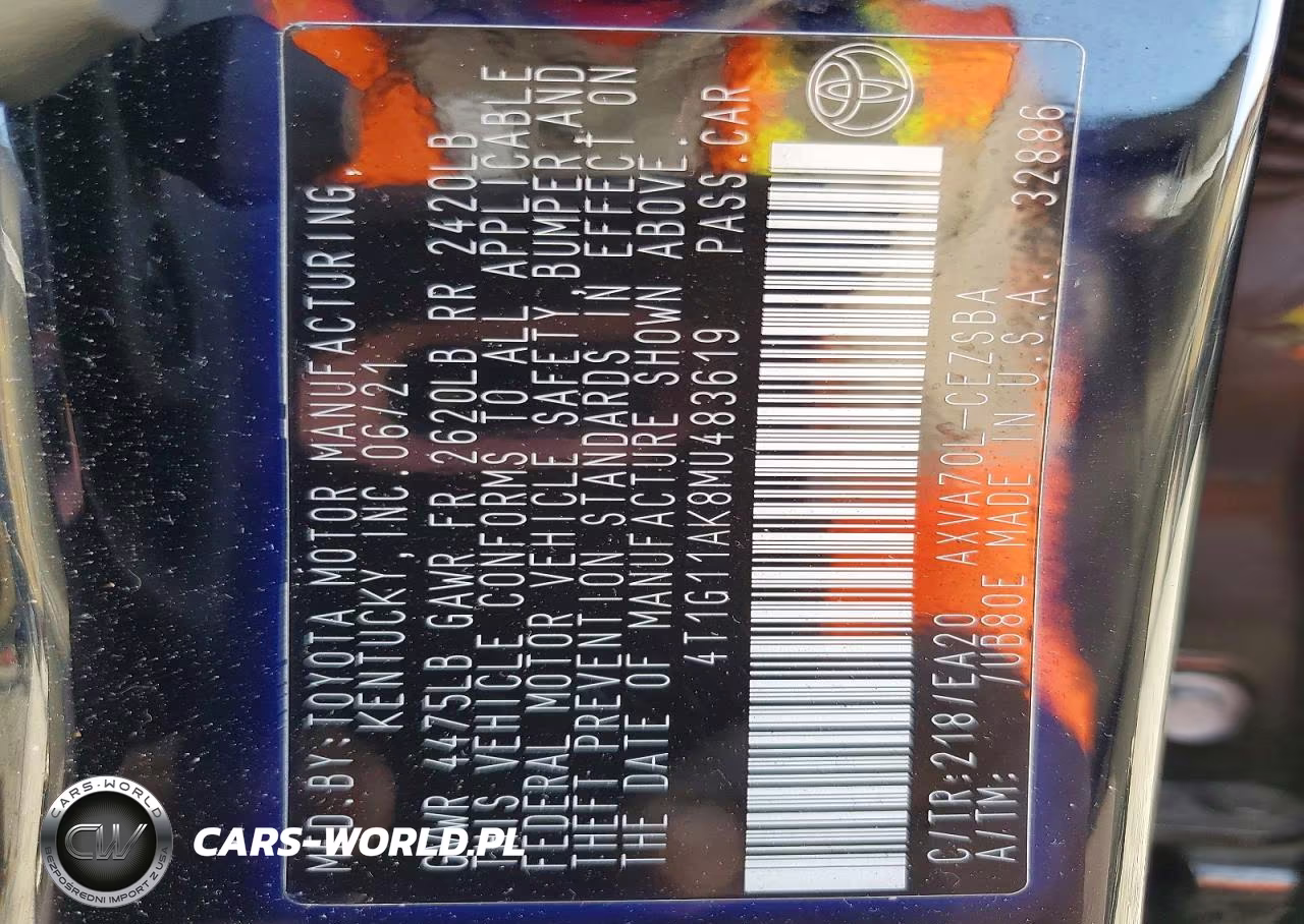 2021 Toyota Camry Se VIN:4T1G11AK8MU483619 - 12
