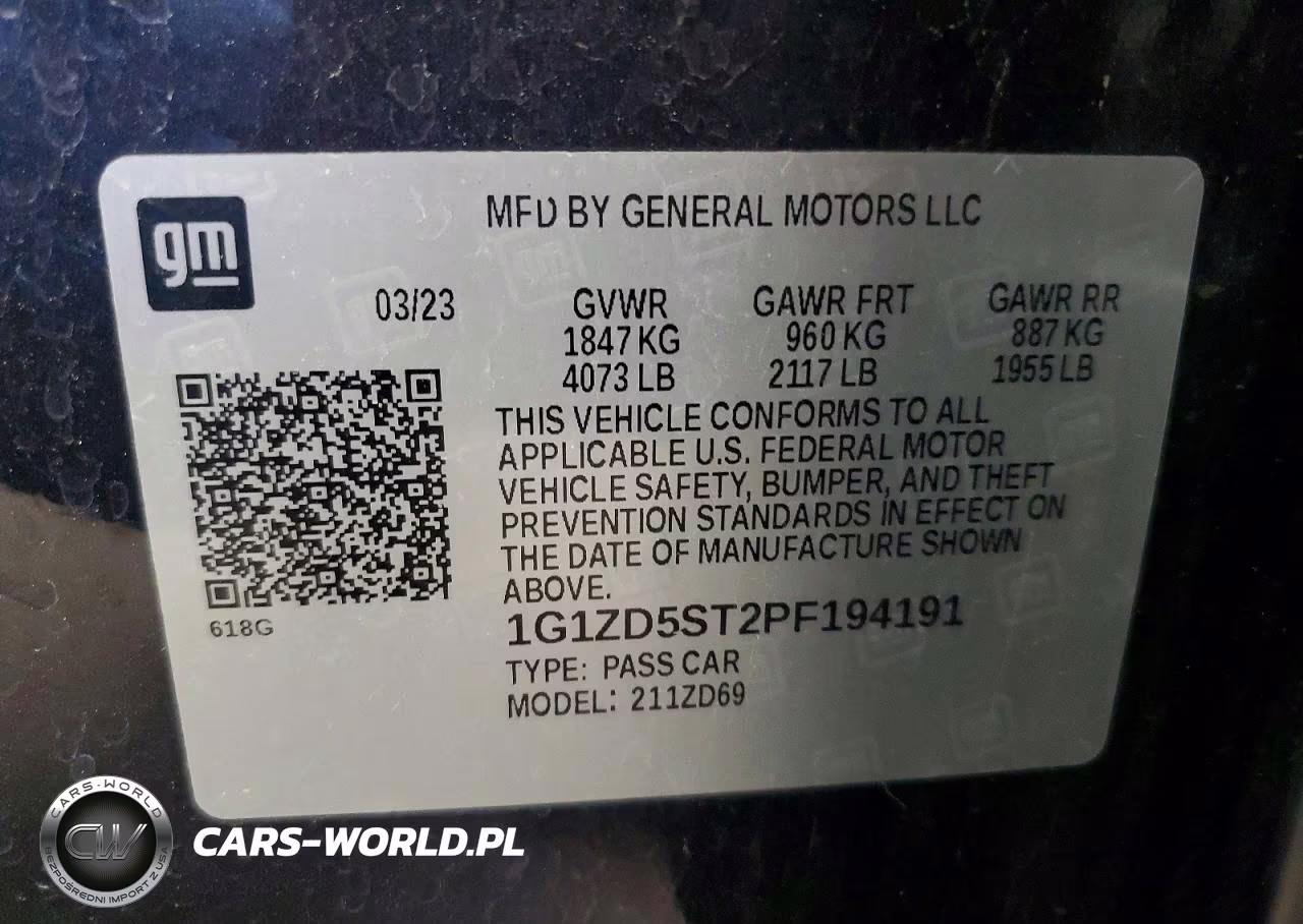 2023 Chevrolet Malibu Lt VIN:1G1ZD5ST2PF194191 - 12