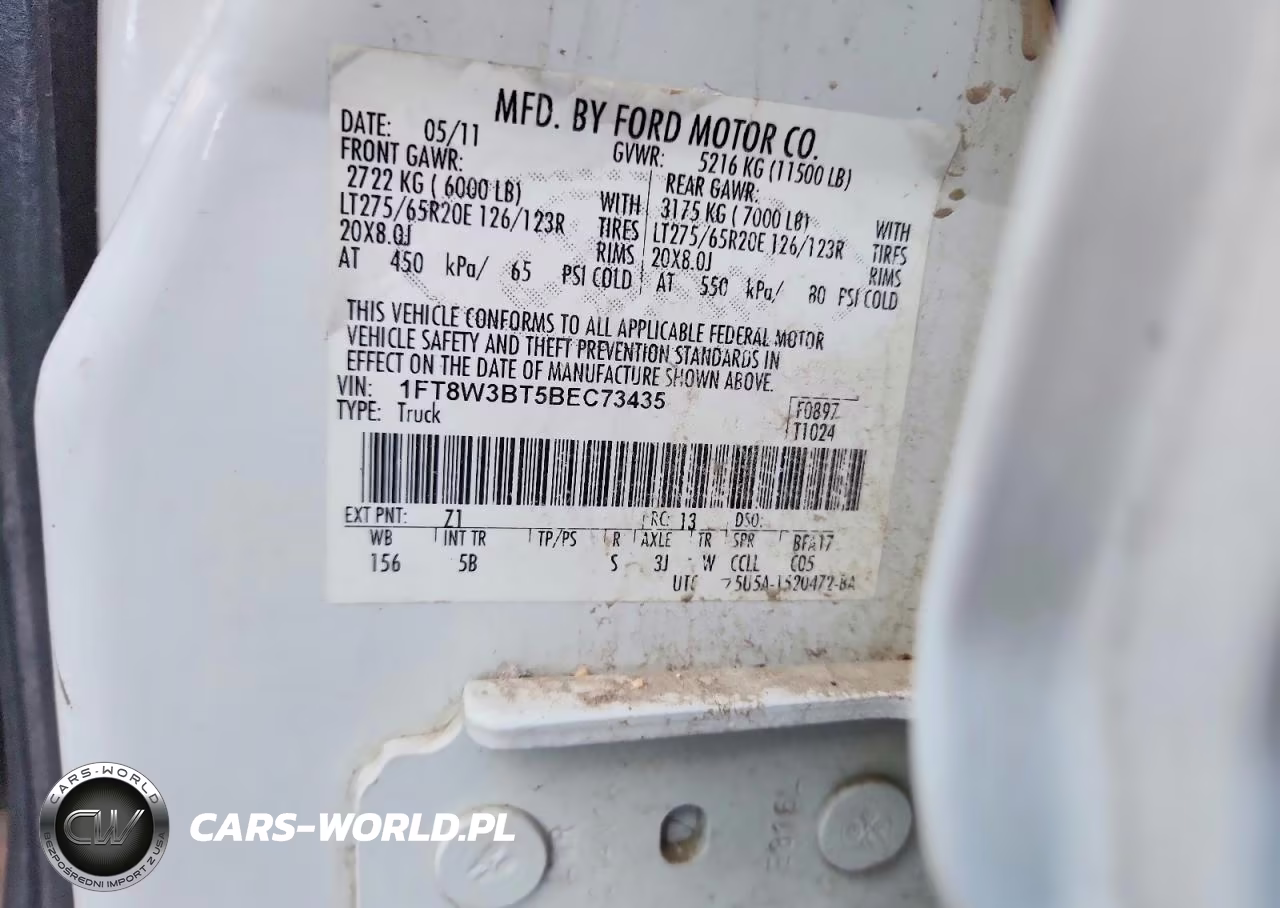 2011 Ford F350 Super Duty VIN:1FT8W3BT5BEC73435 - 12