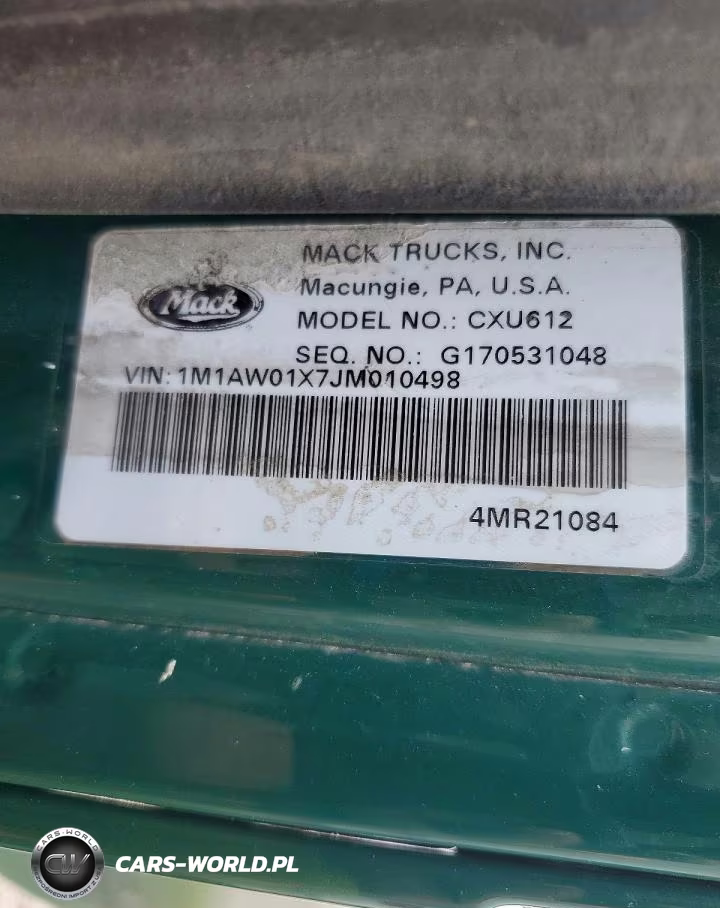 2018 Mack 600 Cxu600 VIN:1M1AW01X7JM010498 - 10