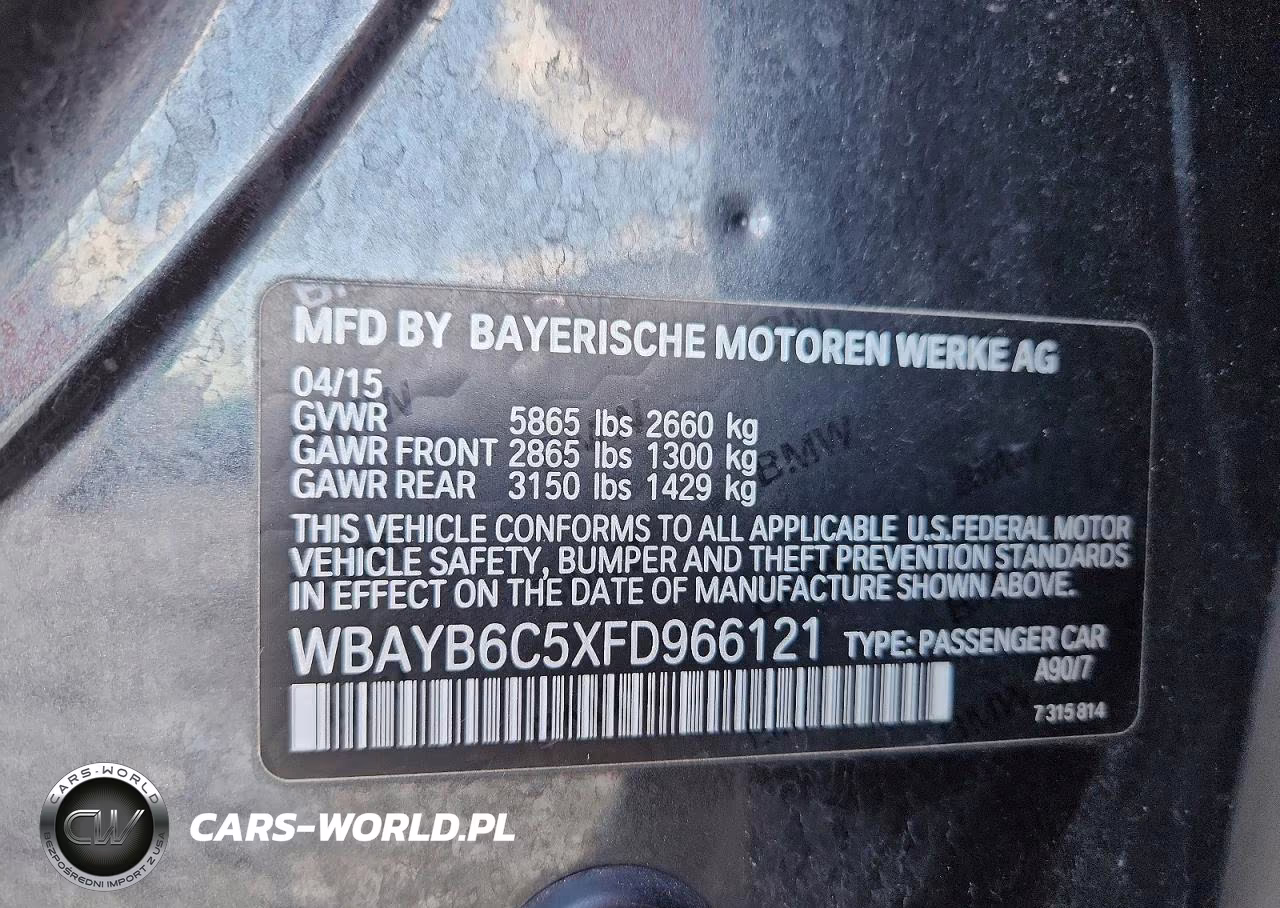 2015 BMW 750 Xi VIN:WBAYB6C5XFD966121 - 12