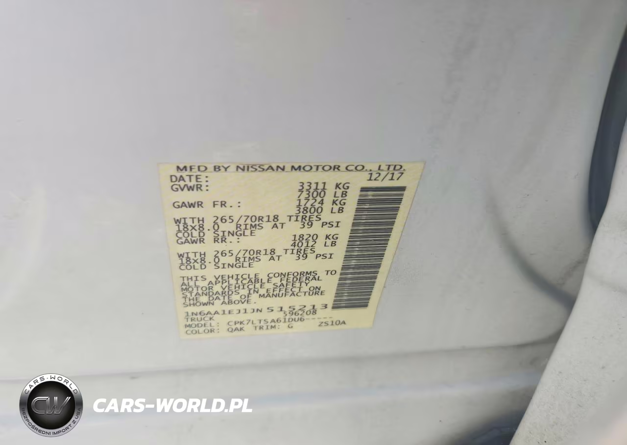 2018 Nissan Titan S VIN:1N6AA1EJ1JN515213 - 12
