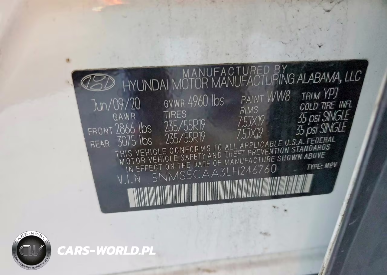 2020 Hyundai Santa Fe Limited 2.0T VIN:5NMS5CAA3LH246760 - 13