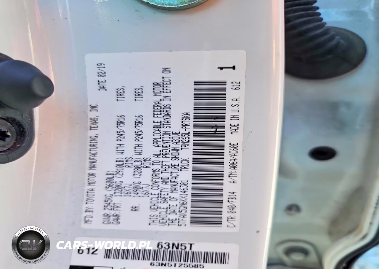 2019 Toyota Tacoma Sr VIN:5TFAX5GN6KX146301 - 12
