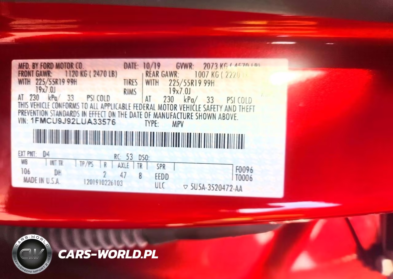 2020 Ford Escape Titanium VIN:1FMCU9J92LUA33576 - 12