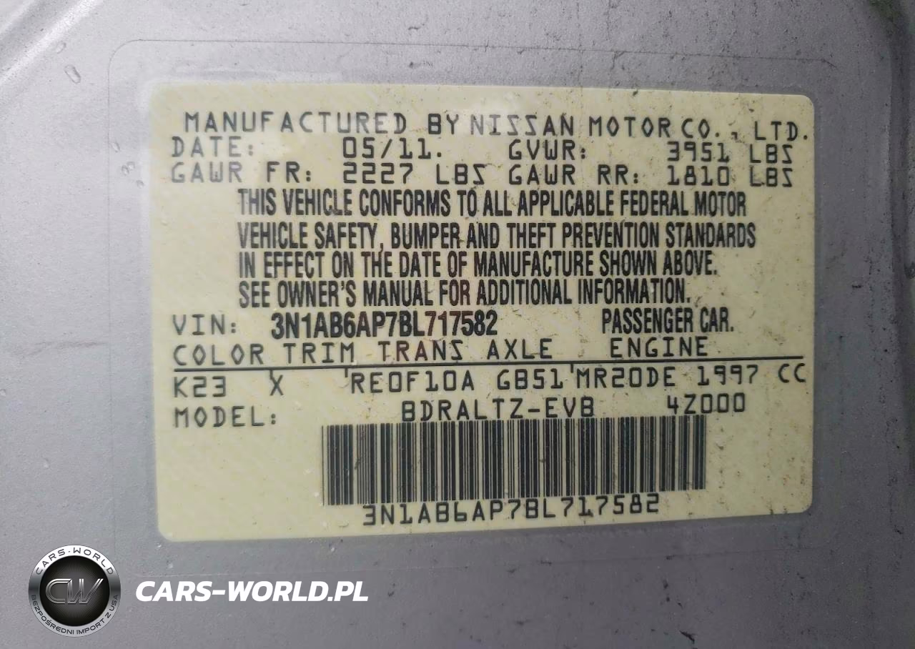 2011 Nissan Sentra 2.0 VIN:3N1AB6AP7BL717582 - 12