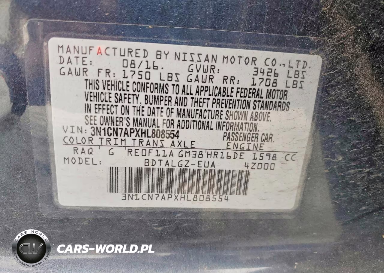2017 Nissan Versa 1.6 Sl VIN:3N1CN7APXHL808554 - 13