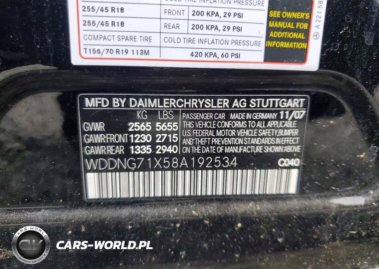 2008 Mercedes-Benz S 550 VIN:WDDNG71X58A192534 - 12