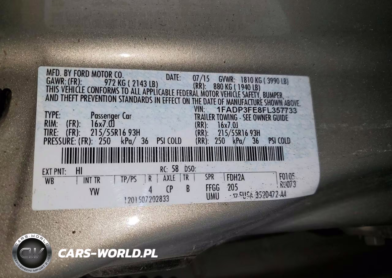 2015 Ford Focus Se VIN:1FADP3FE8FL357733 - 12